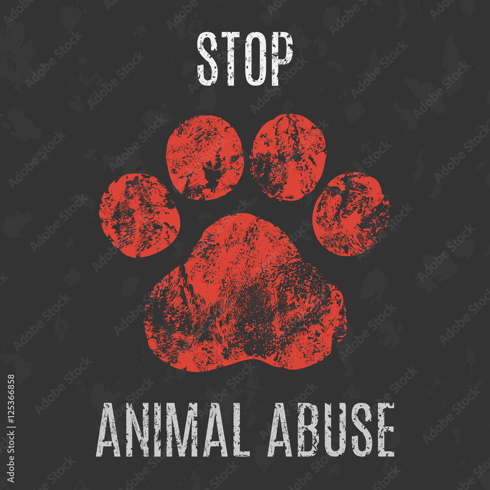 Vector. Social problems of humanity. Stop animal abuse. Stock Vector |  Adobe Stock