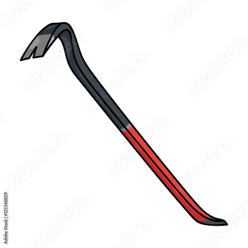 Crowbar icon in cartoon style isolated on white background. Crime symbol stock vector illustration.