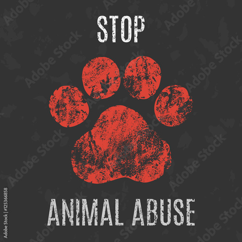 Vector. Social problems of humanity. Stop animal abuse.