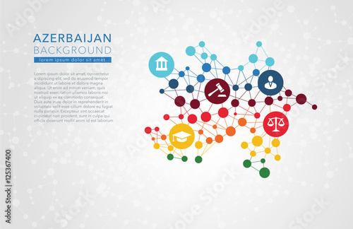 Azerbaijan dotted vector background