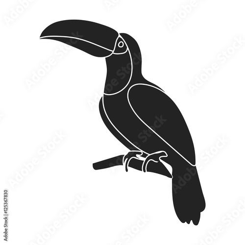 Toucan icon in black style isolated on white background. Bird symbol stock vector illustration.