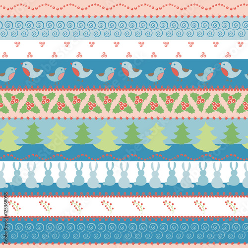 Christmas border seamless pattern