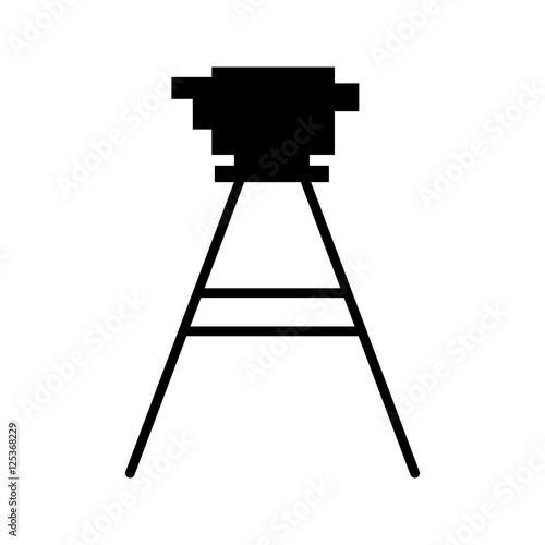 black silhouette tripod for surveying vector illustration