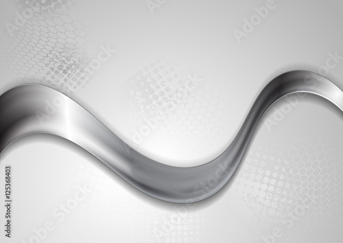 Abstract silver metal wave vector background