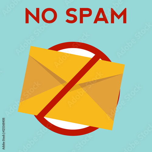 No spam illustration with envelope.