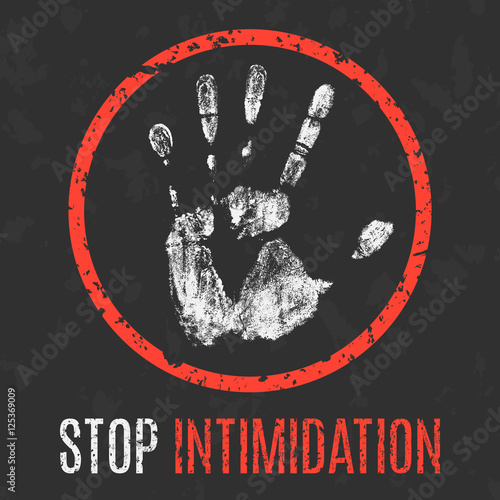 Vector. Social problems of humanity. Stop intimidation.
