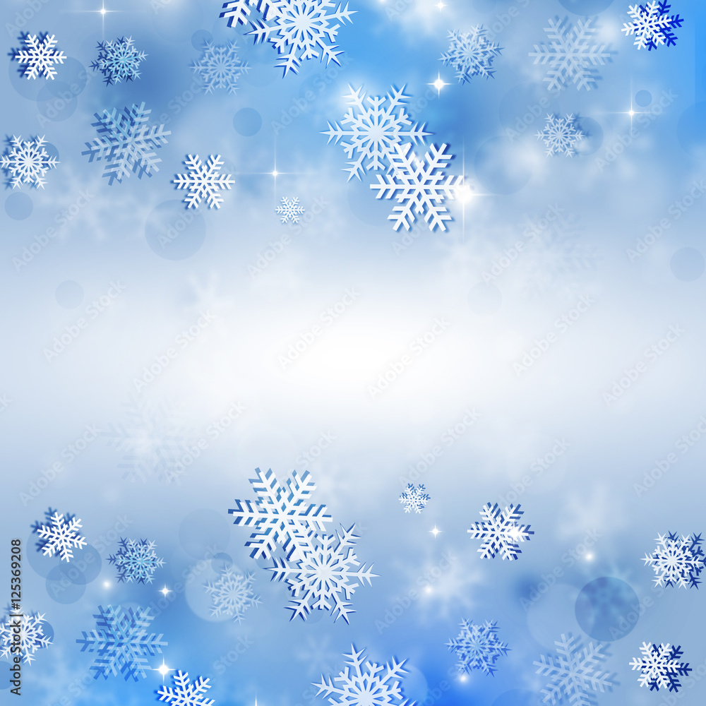 Abstract Snow Blue Background