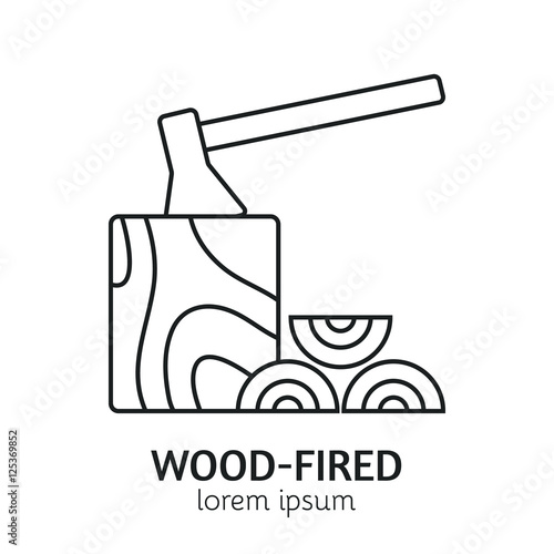Modern Line Style Wood-Fired Logotype Template.