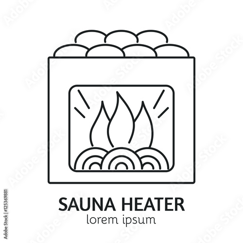 Modern Line Style Sauna Heater Logotype Template.