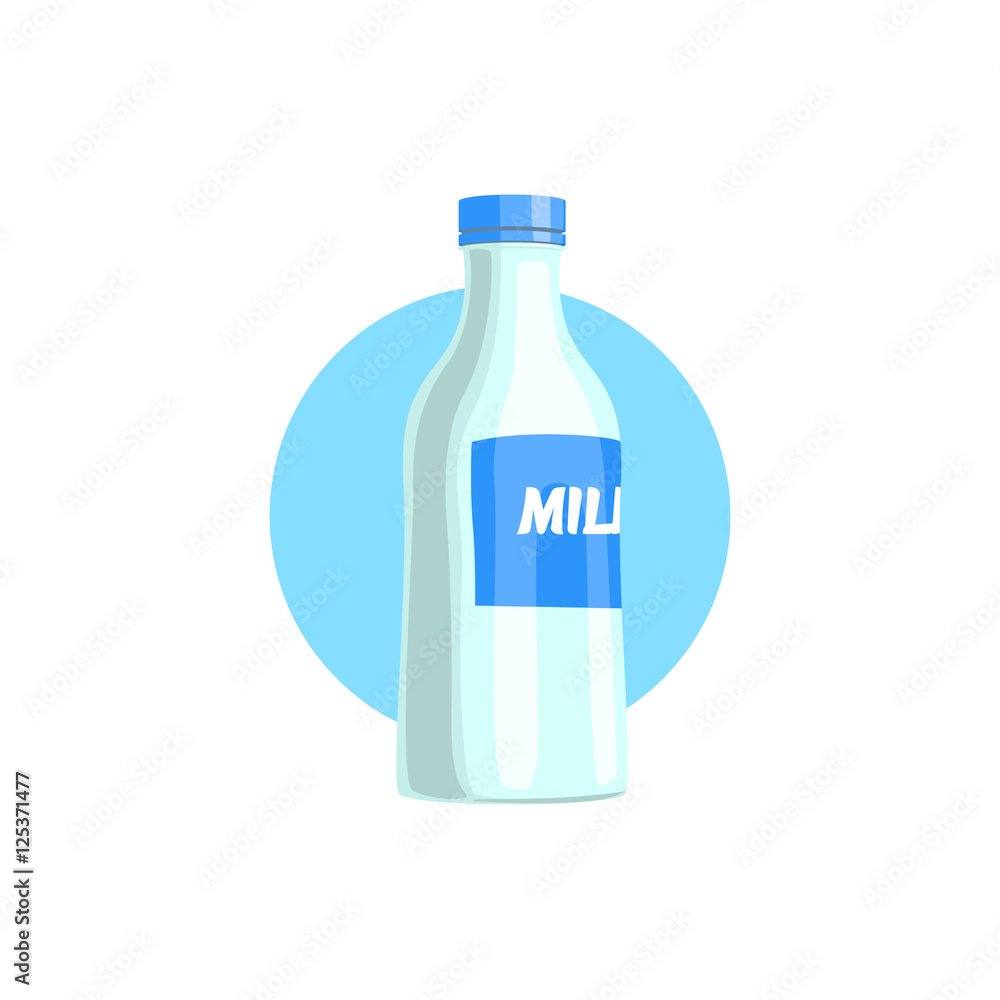 Plastic Bottle With Milk Simple Illustration Plastic Bottle With Milk Simple Illustration