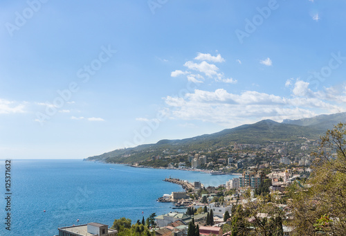 View of Yalta from polikurovskom of the hill. Crimea, Russia