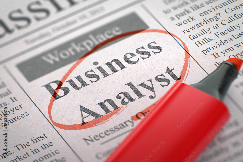 Obraz premium We're Hiring Business Analyst. 3D.