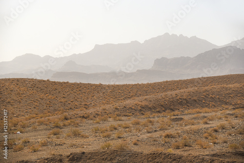 Desert and mountain landscape in Iran