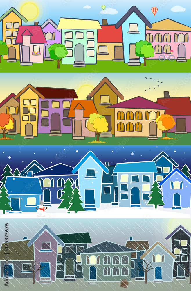 Seasons, vector illustration