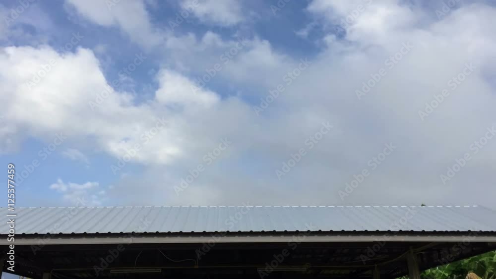 Time lapse moving cloud over the horizontal roof
Time lapse moving cloud over the horizontal roof
