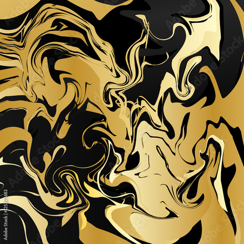 Marble graphic. Retro pattern. Christmas ornament. Gold print. Vintage background. Abstract art. Contrast wallpaper. Hipster backdrop. Futuristic  design. Watercolor illustration. Vector 