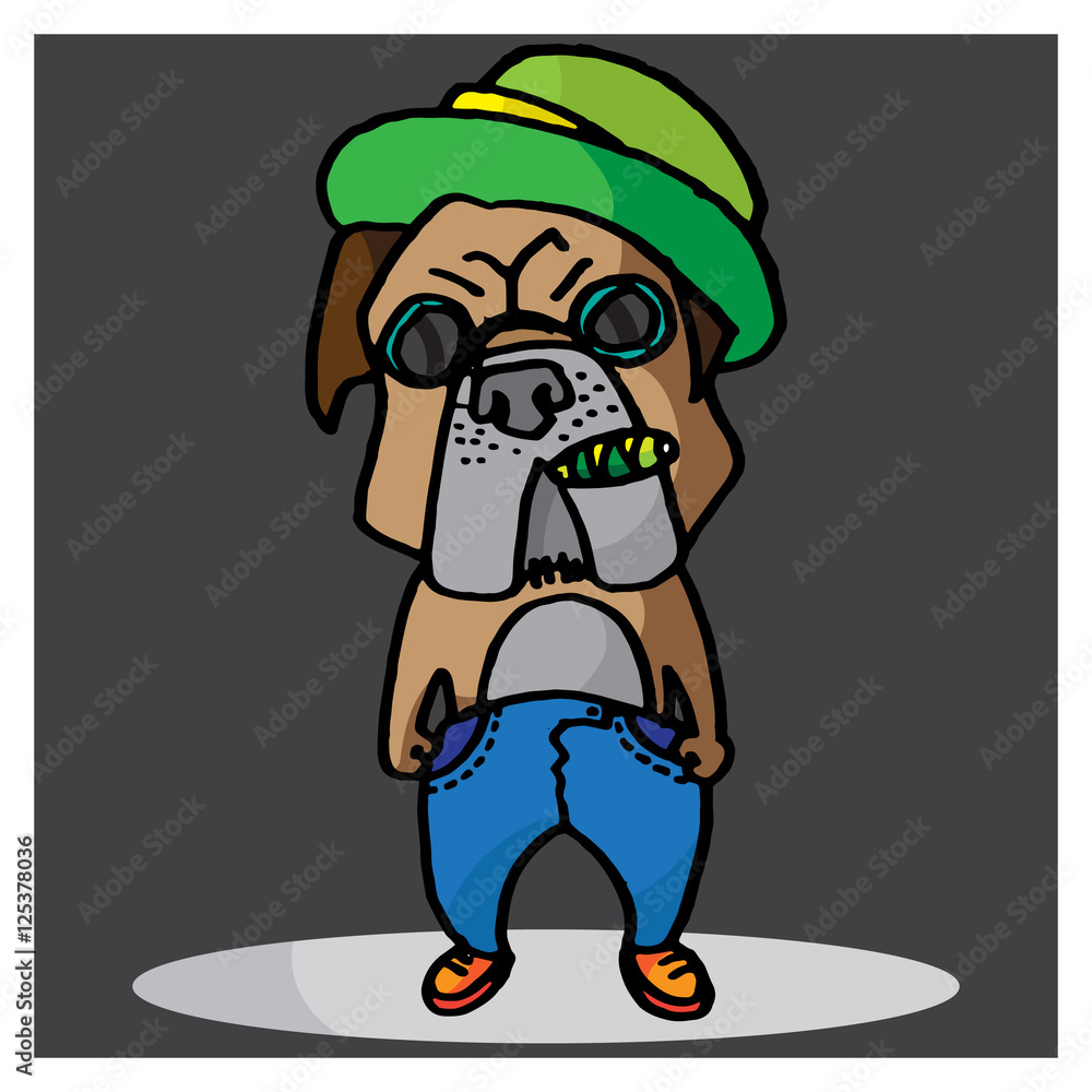 Naklejka premium cute abstract dog cartoon vector character