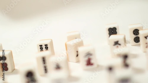 Mahjong pieces together Dolly around