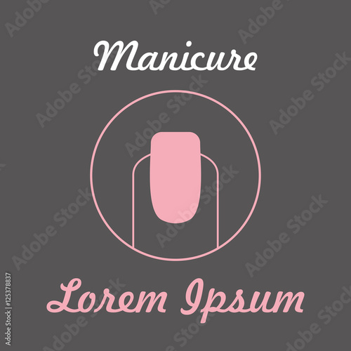 Conceptual vector cosmetic and manicure file icon with nail one