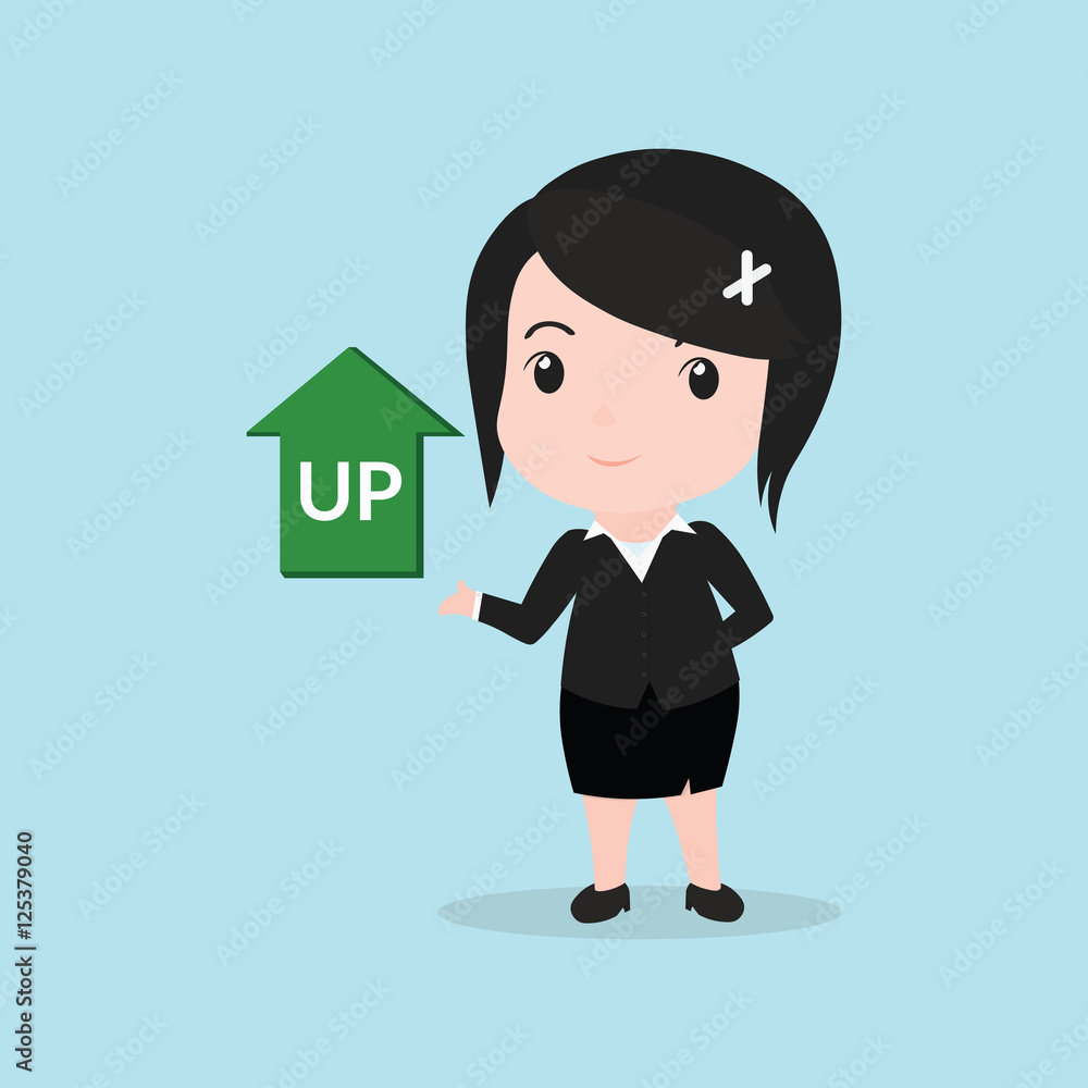 Business Woman concept by have up arrow Business Woman concept by have up arrow