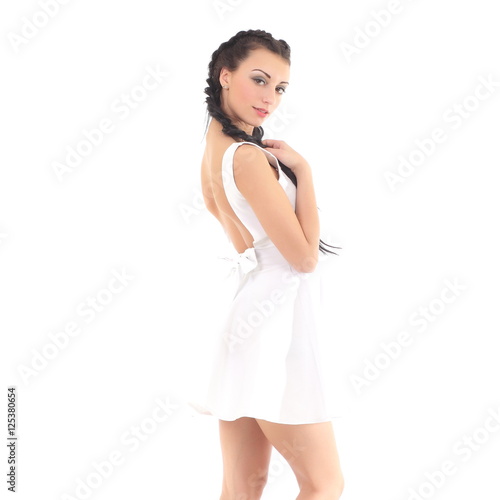 Beautiful woman in a white dress © zhagunov_a