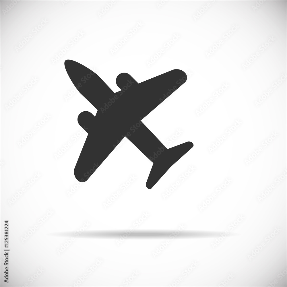 Obraz premium Airplane icon, plane front view , vector illustration