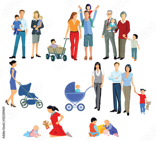 Baby mit Eltern, Generation