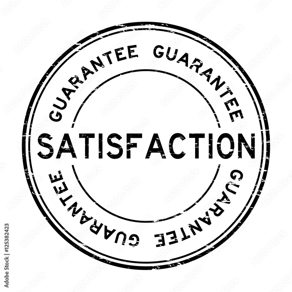 Grunge black satisfaction guarantee round rubber stamp Grunge black satisfaction guarantee round rubber stamp