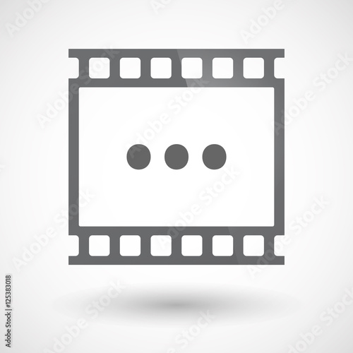 Isolated 35mm film frame slide photogram with  an ellipsis ortho