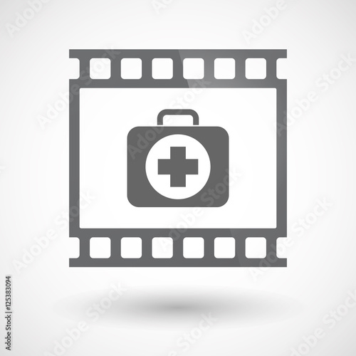 Isolated 35mm film frame slide photogram with  a first aid kit i