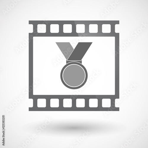 Isolated 35mm film frame slide photogram with  a medal