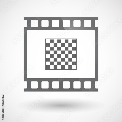 Isolated 35mm film frame slide photogram with  a chess board