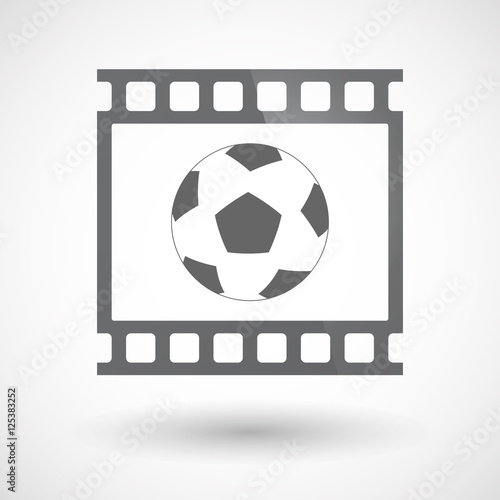 Isolated 35mm film frame slide photogram with  a soccer ball