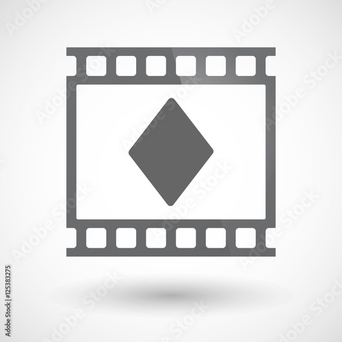 Isolated 35mm film frame slide photogram with  the  diamond  pok