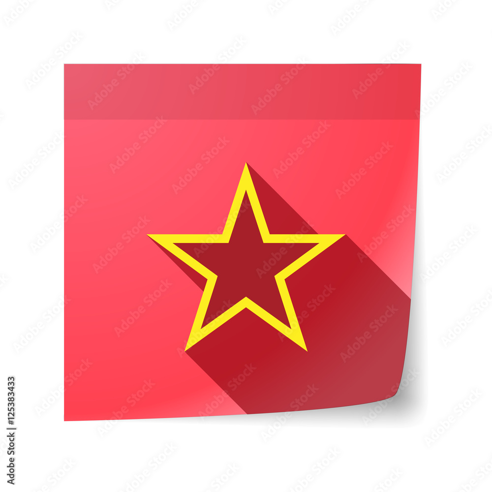 Isolated sticky note with the red star of communism icon Isolated sticky note with the red star of communism icon