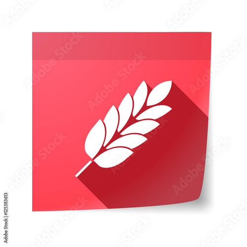 Isolated sticky note with  a wheat plant icon
