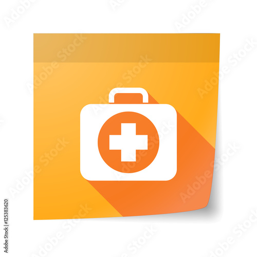 Isolated sticky note with  a first aid kit icon