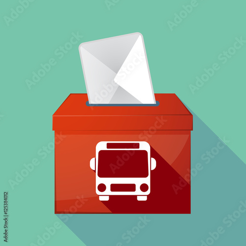Long shadow ballot box with  a bus icon
