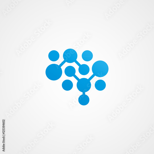 neuron brain logo icon with clean background