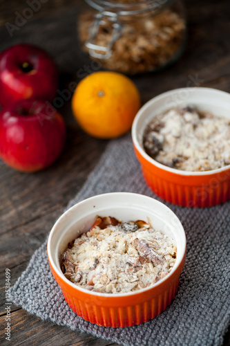 Orange and apple crumble