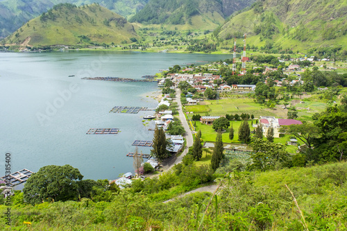 Tongging village at toba lake photo