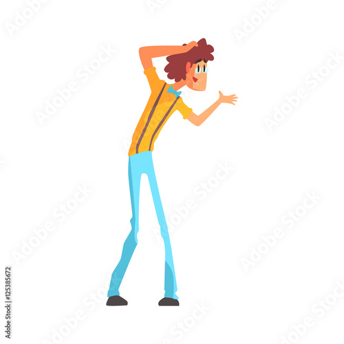 Flamboyant Know-it-all Guy Character In Blue Bow Tie