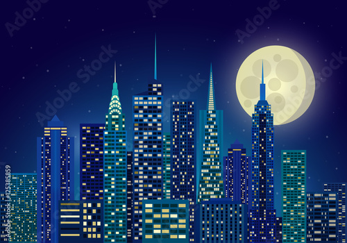 illustration of night city