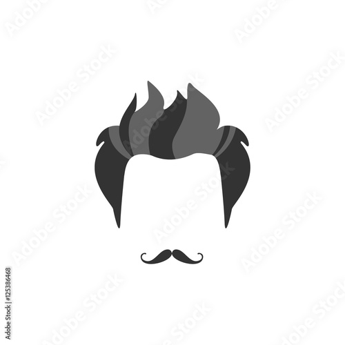 Hipster Male Hair and Facial  Style With French Moustache