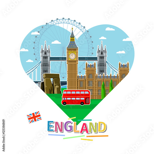 Concept of travel or studying English. 