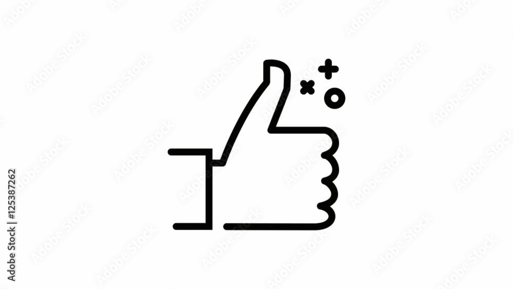 Like Thumbs Up 2D Outline Icon Animation Like Thumbs Up 2D Outline Icon Animation