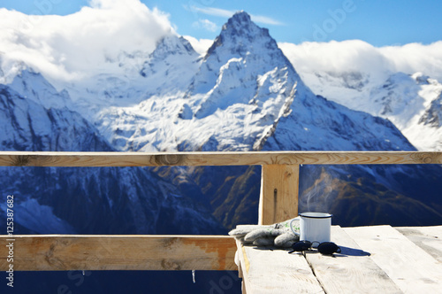 Wallpaper Mural Hot tea in winter mountains Torontodigital.ca