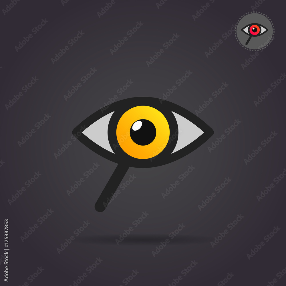 Search icon with eye and magnifier