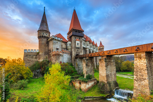 Hunyad Castle / Corvin's Castle in Hunedoara, Romania. photo