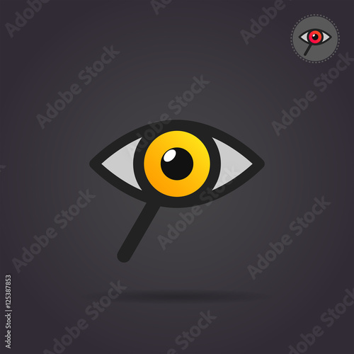 Search icon with eye and magnifier